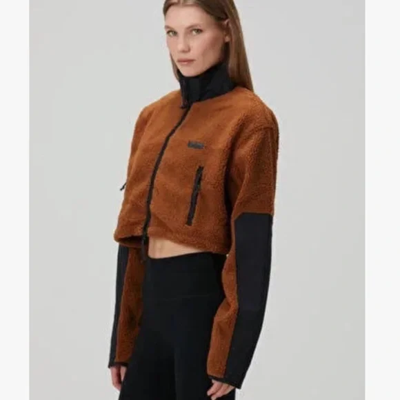 SKIMS Teddy Funnel Neck Cropped Jacket - Picture 3 of 4